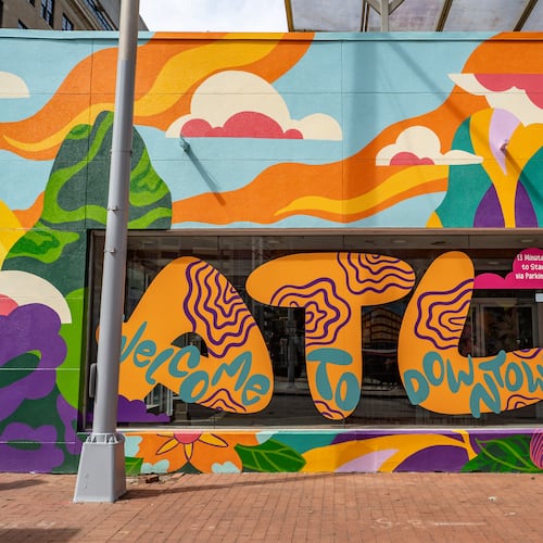 A mural created by artists Vanna Black and Verations adorns the front of a building along Forsyth Street on Friday, June 5, 2026. (Ben Hendren for the AJC)