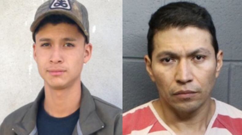 Jesus Arizaga (left) was allegedly stabbed and killed by Jesus Olvera Gonzalez (right).