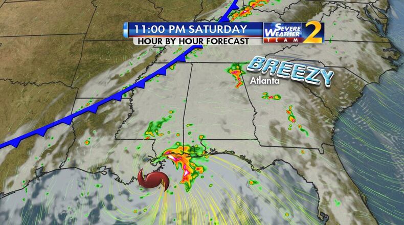 Hurricane Nate is expected to make landfall Saturday night or early Sunday.