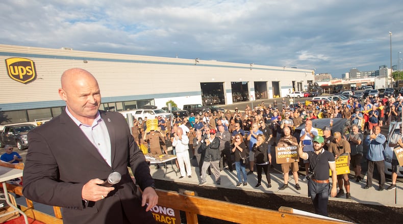 International Brotherhood of Teamsters general president Sean O'Brien spoke to UPS members in Boston in August 2022. Source: Teamsters
