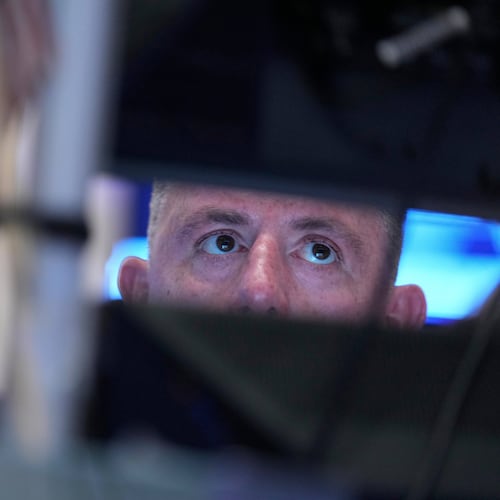 Traders work on the floor at the New York Stock Exchange in New York, Tuesday, March 10, 2026. (AP Photo/Seth Wenig)
