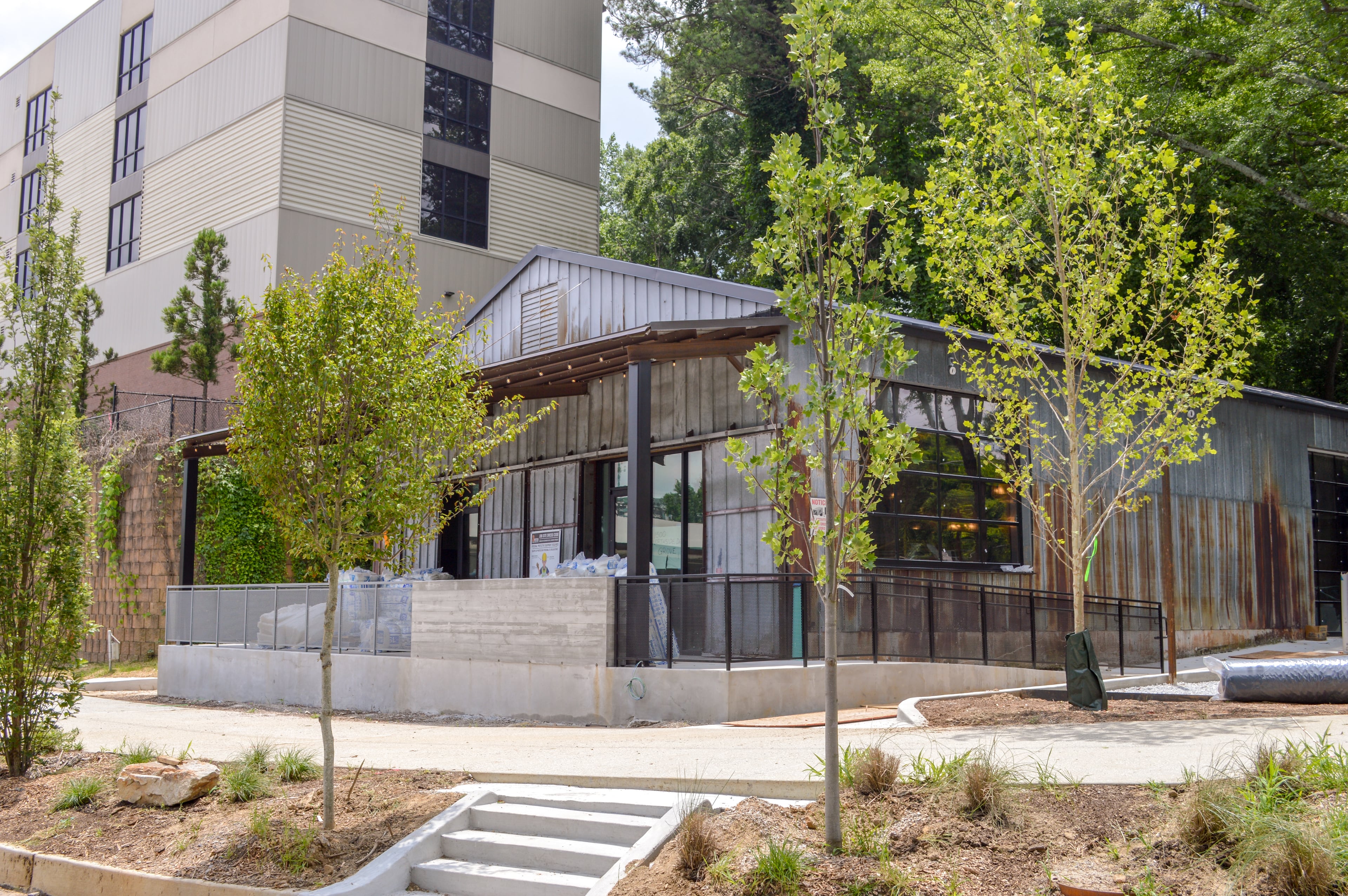The exterior of the Grove, a new indoor/outdoor space at Monday Night Brewing in West Midtown. (Courtesy of Monday Night Brewing)