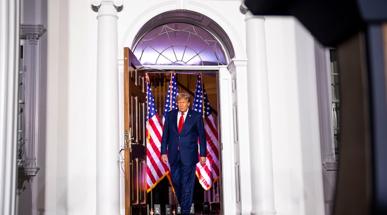 Hours after he was indicted in Miami, Donald Trump arrives to speak at his golf club and resort in Bedminster, N.J. on Tuesday, June 13, 2023. Aileen M. Cannon, a federal judge who Trump appointed in 2020, is assigned to preside over the former president’s classified documents case. She has scant experience running criminal trials. (Doug Mills/The New York Times)