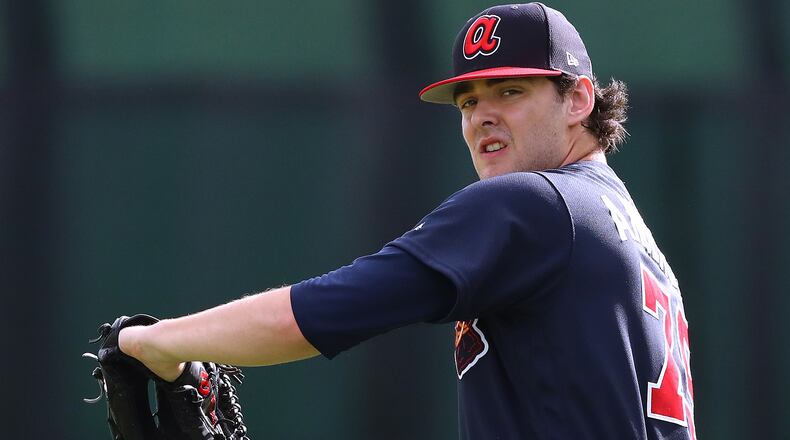 Atlanta Braves pitcher Ian Anderson prepares to deliver a pitch during spring training at the ESPN Wide World of Sports Complex on Wednesday, Feb. 20, 2019, in Lake Buena Vista.    Curtis Compton/ccompton@ajc.com