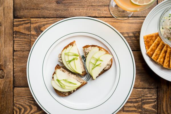 Garden and Gun Club Chopped Chicken Liver on Toast. (Courtesy of Mia Yakel)
