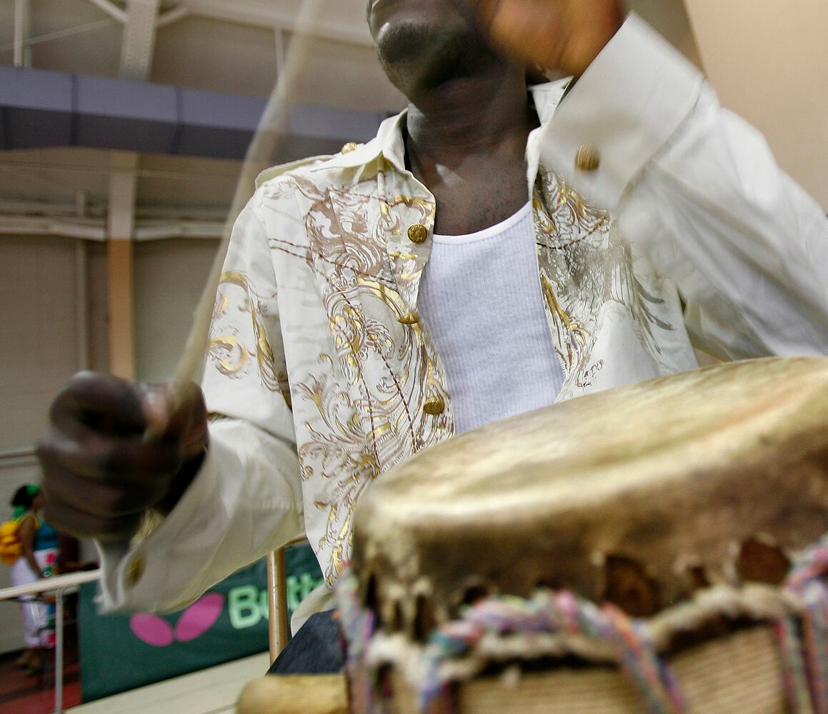 Some Haitian goat hide drums