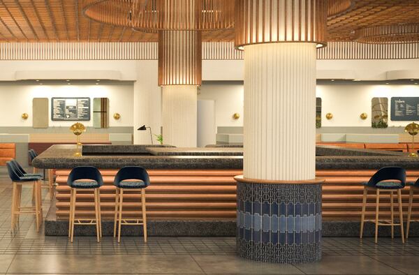 Rendering of the Politan Row food hall at Colony Square. / Courtesy of Bell-Butler