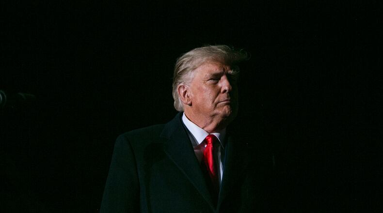 FILE — Former president Donald Trump speaks at an event in Dayton, Ohio, on Nov. 7, 2022. Those who have spent time with Donald Trump in recent days say he has often appeared significantly disconnected from the severity of his potential legal woes. (Maddie McGarvey/The New York Times)