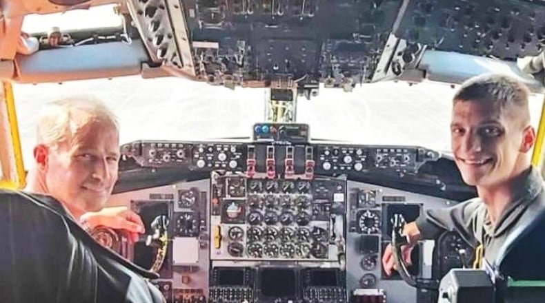 Jack Miller’s life was saved with a bone marrow transplant from Tristan Briggs, a pilot in the U.S. Air Force.
Six years before Miller was diagnosed with an aggressive type of leukemia, Briggs had completed a simple cheek swab at a bone marrow registry event at the U.S. Air Force Academy in Colorado. Here they are meeting for the first time in Savannah. Briggs gives Miller a tour of one of his planes. 
Courtesy