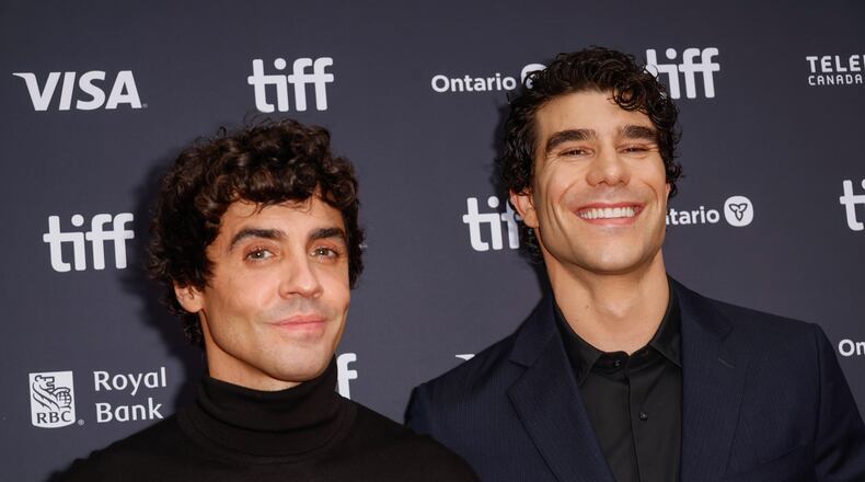 Director Javier Ambrossi, left, and Javier Calvo attend the premiere of "La Bola Negra" at the Princess of Wales Theatre during the Toronto International Film Festival on Tuesday, Sept. 15, 2026, in Toronto. (Photo by Joel C Ryan/Invision/AP)