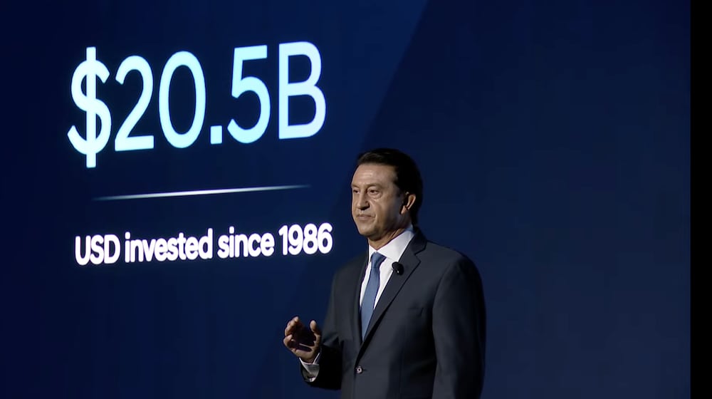 Hyundai Motor Co. CEO and President José Muñoz — pictured announcing the second phase of construction and investment at the automaker's Georgia Metaplant in September — said Wednesday that an unnamed White House official called Muñoz and said he or she was "didn't know" about the September raid at HL-GA Battery on Hyundai's campus near Savannah. (Courtesy of Hyundai Motor Co.)