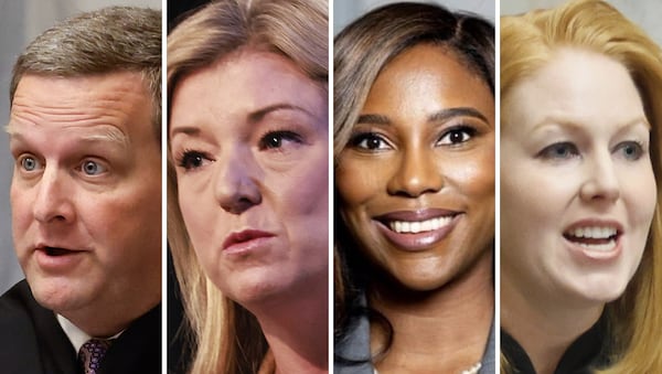 Georgia Supreme Court Justice Charlie Bethel, lawyer Jen Jordan, lawyer Miracle Rankin and Georgia Supreme Court Justice Sarah Warren.