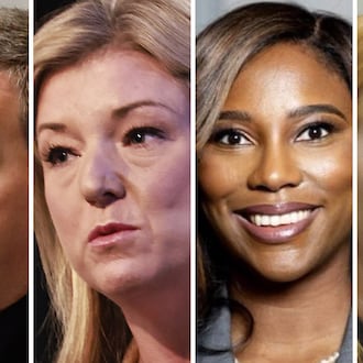 Georgia Supreme Court candidates (from left) Charlie Bethel, Jen Jordan, Miracle Rankin and Sarah Warren. Warren and Bethel defeated election challenges Tuesday from Jordan and Rankin in nonpartisan races. (AJC file photos)