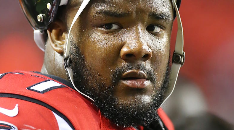 University of Minnesota defensive lineman Ra'Shede Hageman was selected in the second round with the 37th overall pick in the draft. (Curtis Compton/AJC file photo)