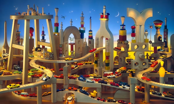 City Blocks, from “I SPY Fantasy" (2021) by Walter Wick. (Courtesy of the High Museum of Art)