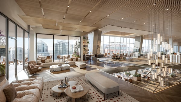 The Rockefeller Group's new 60-story skyscraper at 1072 W Peachtree St. in Midtown includes eight floors of new office space. (Rendering courtesy of Eleven Visualisation)