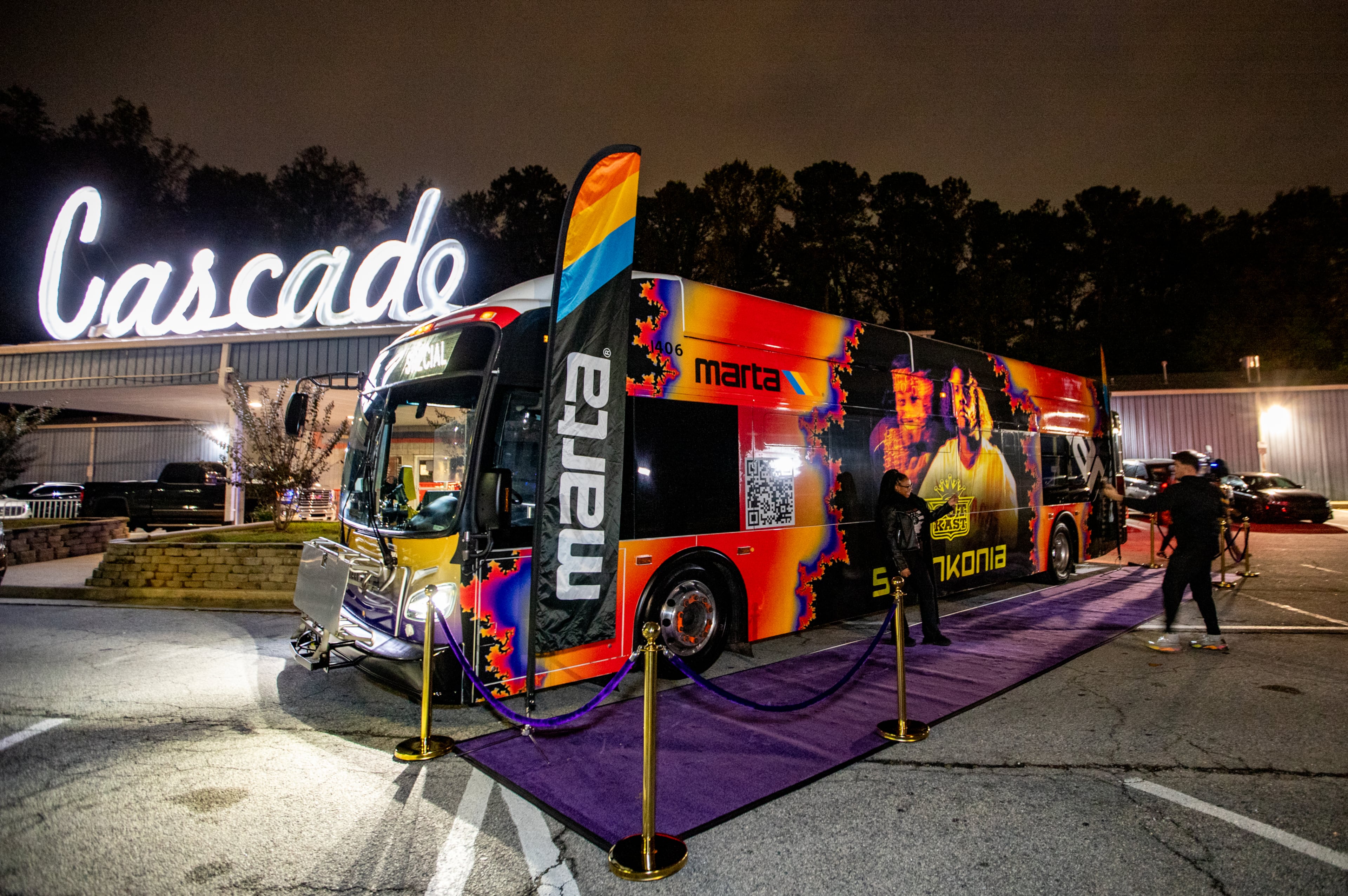 MARTA unveils Outkast bus at Cascade Skate party