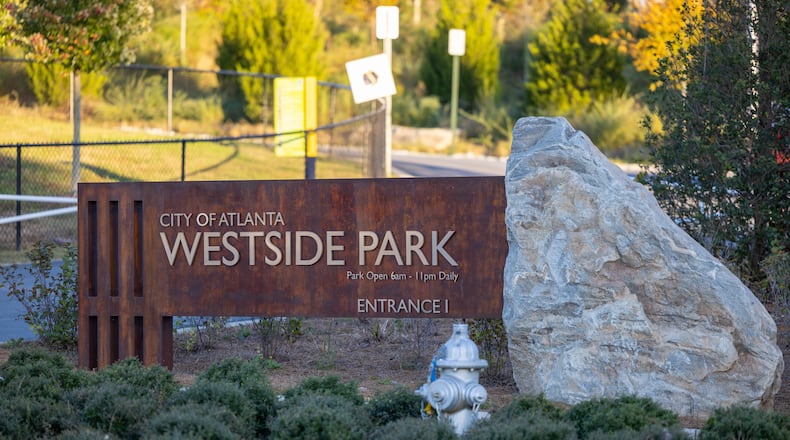 Westside Reservoir Park entrance sign on October 6, 2022