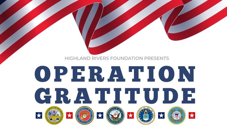 For free, veterans and their families will be honored during "Operation Gratitude" from 1-5 p.m. Oct. 15 at American Legion Post 45, 160 McClure St., Canton. (Courtesy of Highland Rivers Foundation)