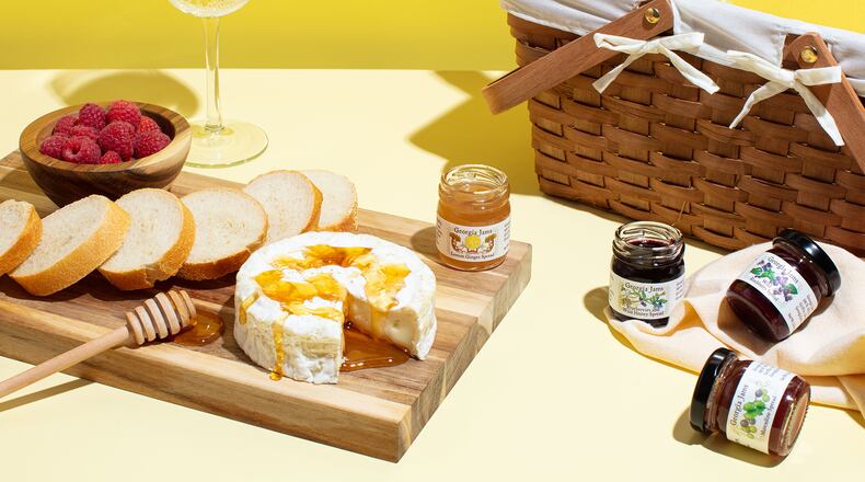 Georgia Jams fruit spreads come in full-size jars, but also in mini jars perfect for picnics and charcuterie boards. Courtesy of Hype
