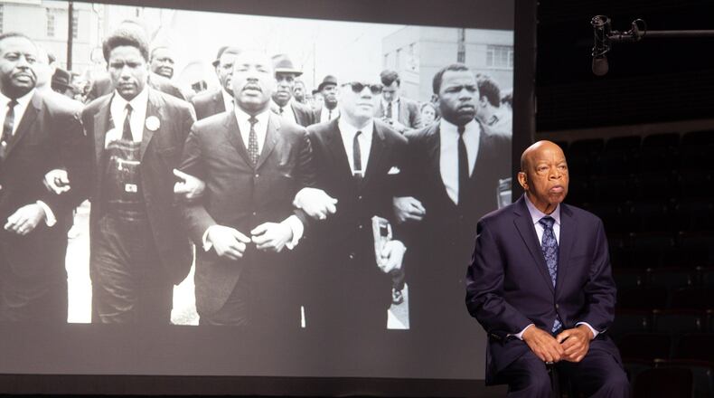 Congressman John Lewis on the set of “John Lewis: Good Trouble,” a new documentary about his life. Lewis said he had never seen some of the footage that was uncovered. CONTRIBUTED BY MAGNOLIA PICTURES