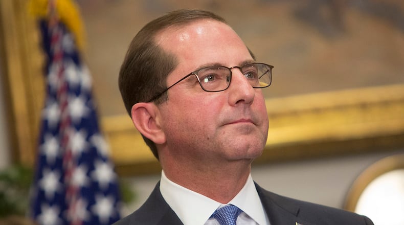 Alex Azar attends his swearing in to become the new Secretary of the Department of Health and Human Services on January 29, 2018 at The White House in Washington, DC. (Photo by Chris Kleponis-Pool/Getty Images)