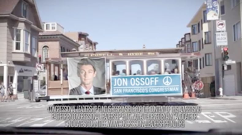 A screen shot from an anti-Ossoff attack ad.