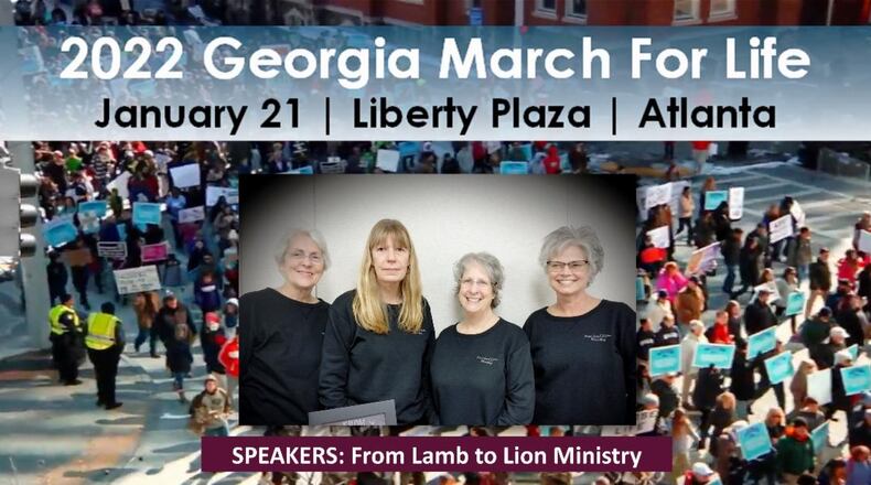 Beginning at 11:45 a.m. Jan. 21, the Georgia March for Life and Memorial Service will be held at Liberty Plaza across from the State Capitol. (Courtesy of Georgia Right to Life)