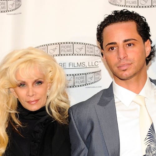 FILE - Victoria Gotti and her son, Carmine Agnello attend a news conference for the film "Gotti: Three Generations," on April 12, 2011, in New York. (AP Photo/Evan Agostini, File)