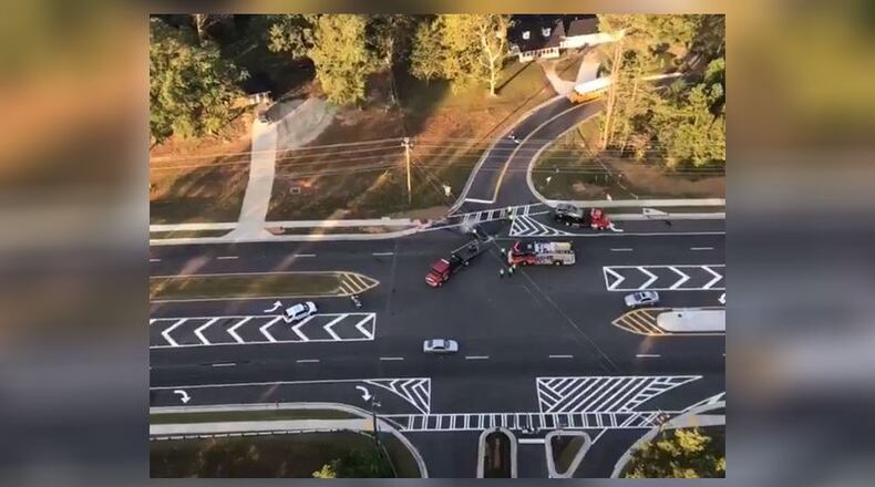 One person died in a crash involving a motorcycle Thursday in Gwinnett County, police said. (Credit: Channel 2 Action News)