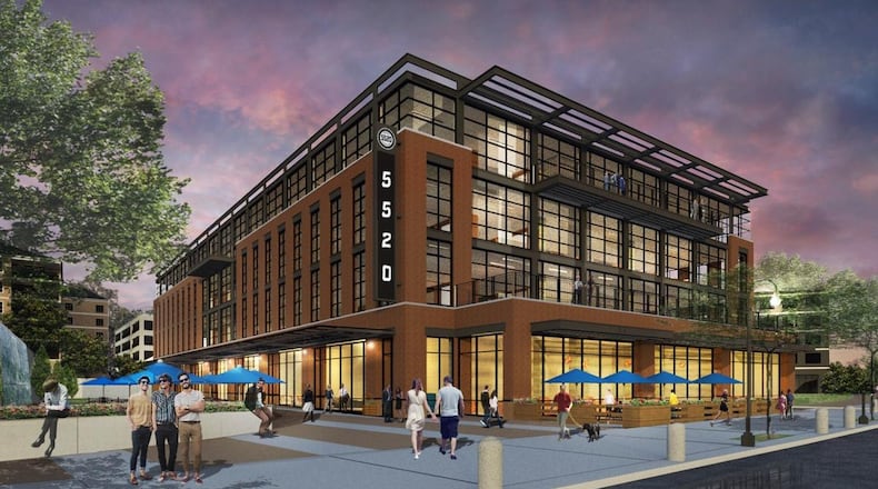 This is a rendering of an office building that could be part of Chamblee's new town center.