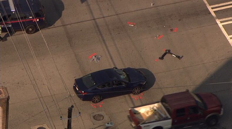A man on an e-scooter was  injured after being hit by a car Thursday afternoon, Atlanta police said.