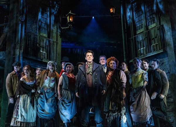 Jeremy Secomb, center, performs in a new production of Cameron Mackintosh's "Stephen Sondheim's Old Friends". (Matthew Murphy via AP)