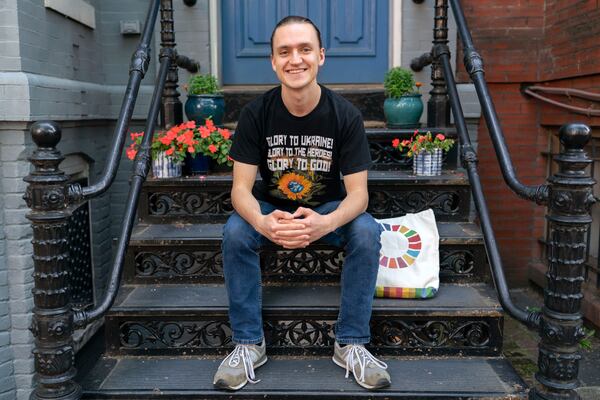 Vladyslav Plyaka poses for a photo at Capitol Hill neighborhood in Washington, Monday, June 2, 2025. (AP Photo/Jose Luis Magana)