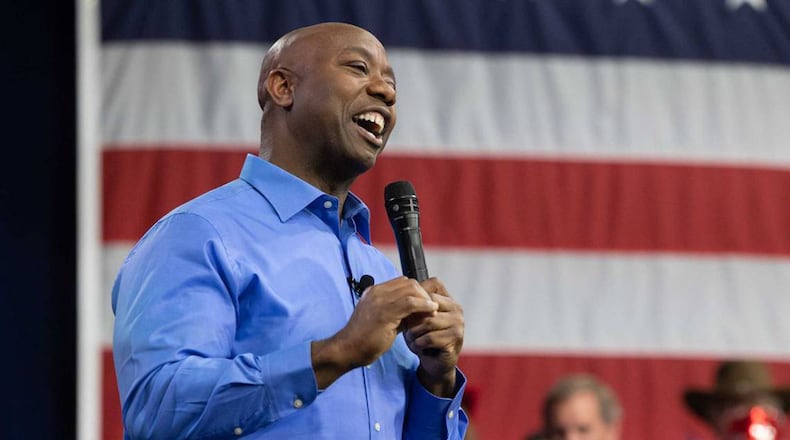 U.S. Sen. Tim Scott launches his 2024 presidential campaign at Charleston Southern University on Monday May 22, 2023. (Joshua Boucher/The State/TNS)