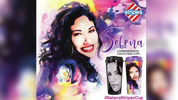 Two limited-edition Selena Commemorative Collectible Cups are being released by Stripes Stores in Louisiana and Texas. (Photo by Stripes Stores via news release)