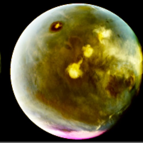 This image provided by NASA shows four-in-one photos of Mars taken by NASA's Maven spacecraft that's been orbiting the red planet since 2014? Maven is no more, NASA just declared it dead. (NASA via AP)