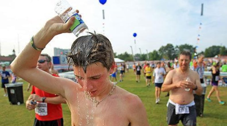 There have been six years where the Peachtree Road Race began in heat greater than 80 degrees, but each of those began at 8 a.m or later. (Jason Getz/AJC file 2019)