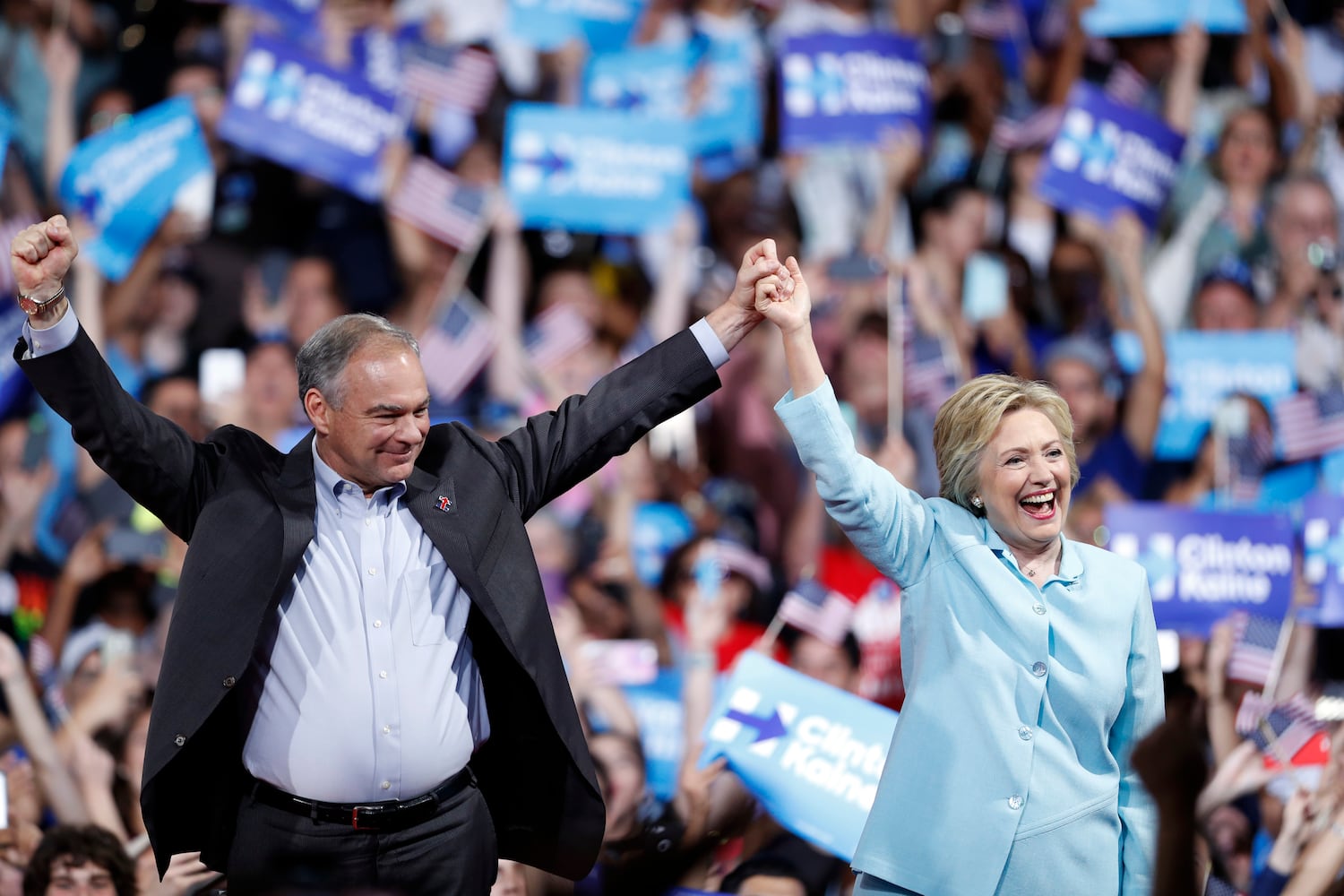 Clinton-Kaine ticket makes debut