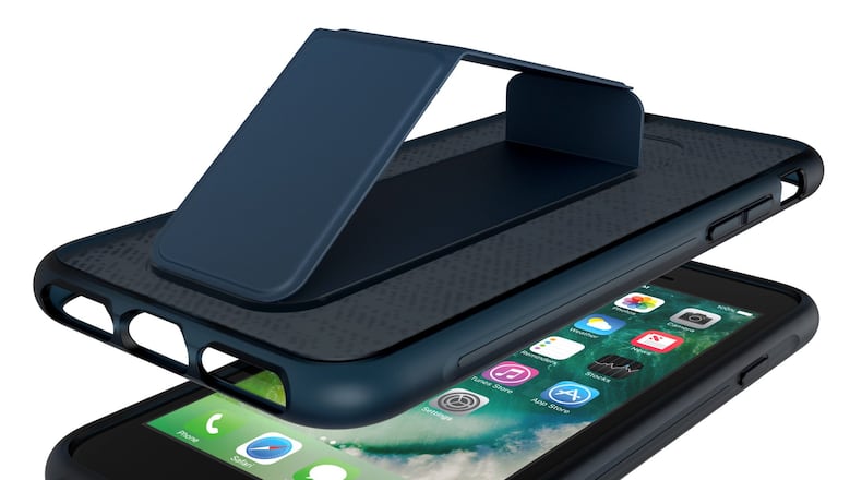 On the back of the lightweight Adidas case is an anti-slip grip hand band that to keep the phone in your hand while on the run. (Handout/TNS)