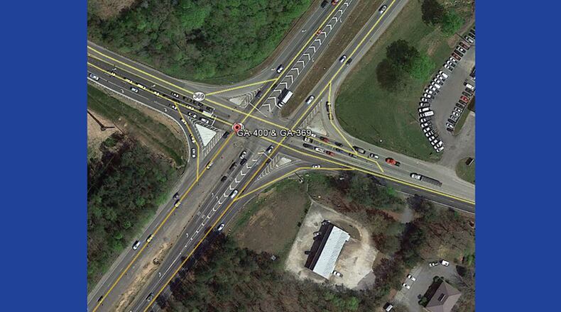 A three-day resurfacing project is scheduled to start Monday, July 23, at the intersection of Ga. 400 and Browns Bridge Road (Ga. 369) in Forsyth County, the Georgia Department of Transportation announced. GEORGIA DEPARTMENT OF TRANSPORTATION
