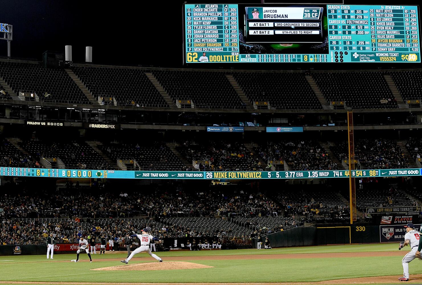Photos: Braves’ Mike Foltynewicz dominates A’s, just misses no-hitter
