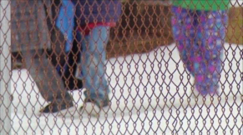 Students walking in snow