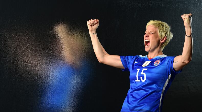 U.S. women's national soccer team player Megan Rapinoe poses for a portrait at the USOC Rio Olympics Shoot at Quixote Studios on November 20, 2015 in Los Angeles, California. (Photo by Harry How/Getty Images)