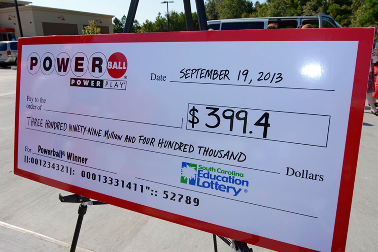Sept. 18, 2013 - $399.4 million, Powerball