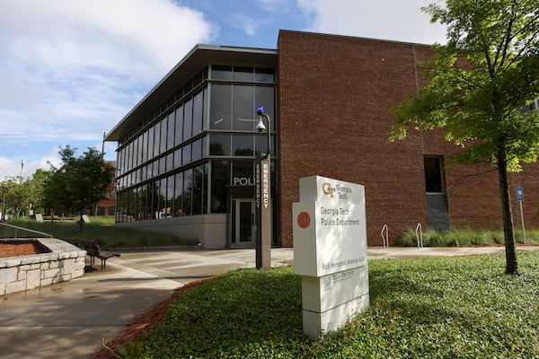 The exterior of the Georgia Tech Police Department, Monday, May 12, 2025, in Atlanta. (Jason Getz / AJC)