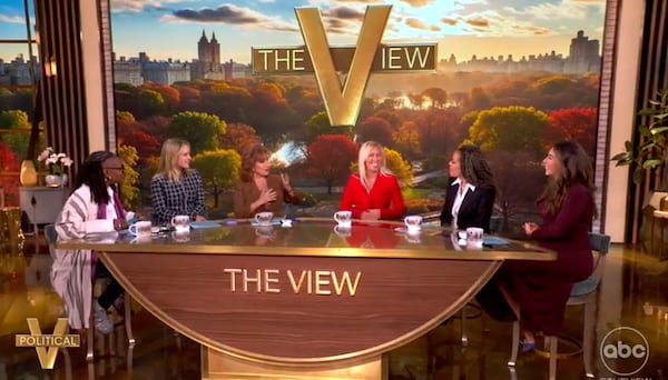 U.S. Rep. Marjorie Taylor Greene (in red), R-Rome, was a guest on "The View" on Tuesday. (ABC)
