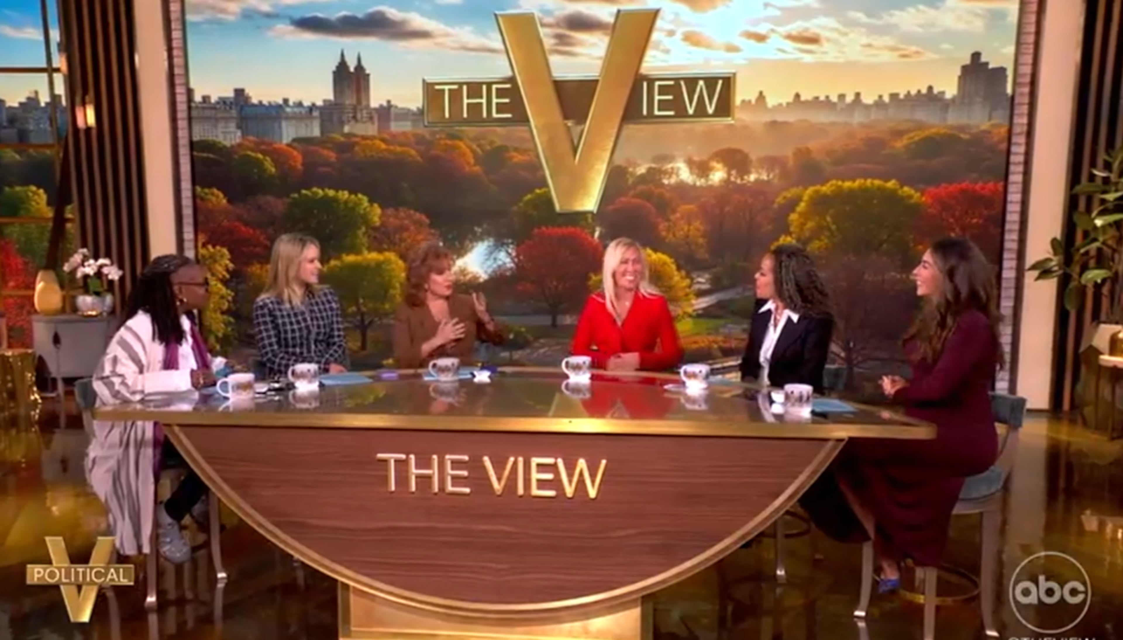U.S. Rep. Marjorie Taylor Greene (in red), R-Rome, was a guest on "The View" on Tuesday. (ABC)