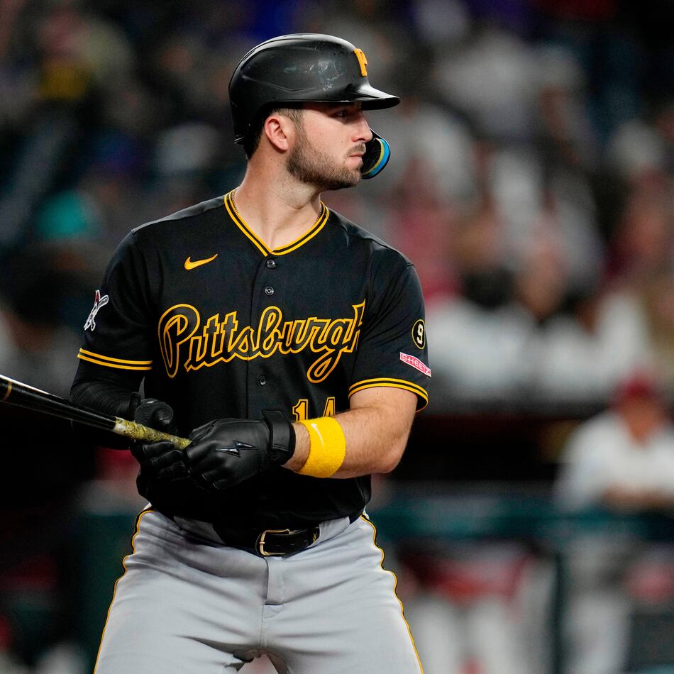 Pittsburgh Pirates' Joey Bart steps in to bat against the Arizona Diamondbacks during the sixth inning of a baseball game, May 7, 2026, in Phoenix. (Ross D. Franklin/AP)