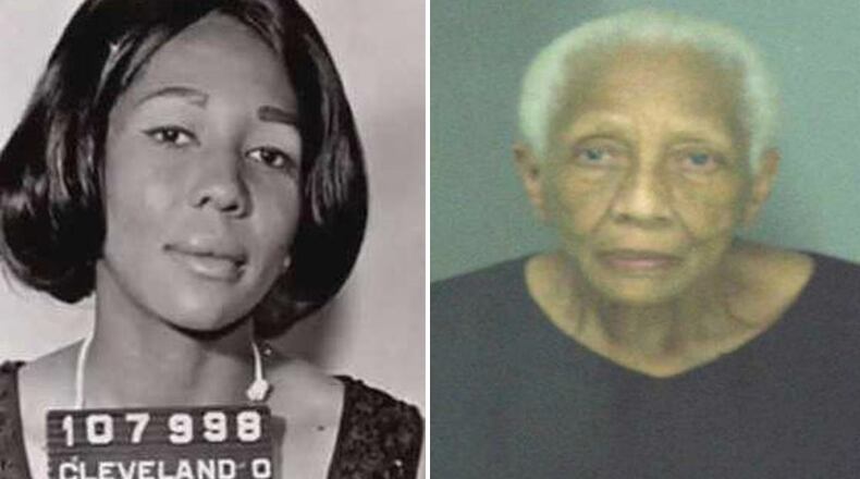 Doris Payne, an 86-year-old infamous jewel thief, shown in an archived mugshot and one released by the DeKalb jail. She is accused of shoplifting from Perimeter Mall.